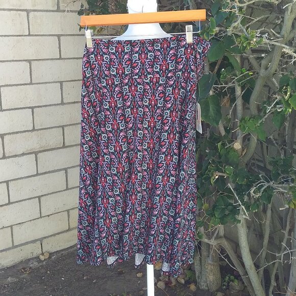 NEW LuLaRoe Azure Knit Printed Skirt Large - Picture 1 of 3